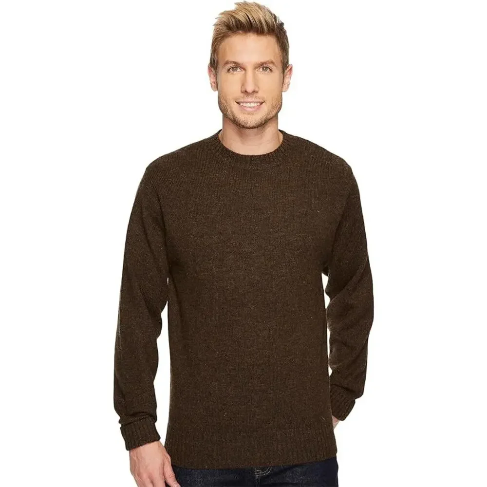 Pendleton Sweater Brown Shetland Wool Crewneck Knit MENS M Classic Heritage